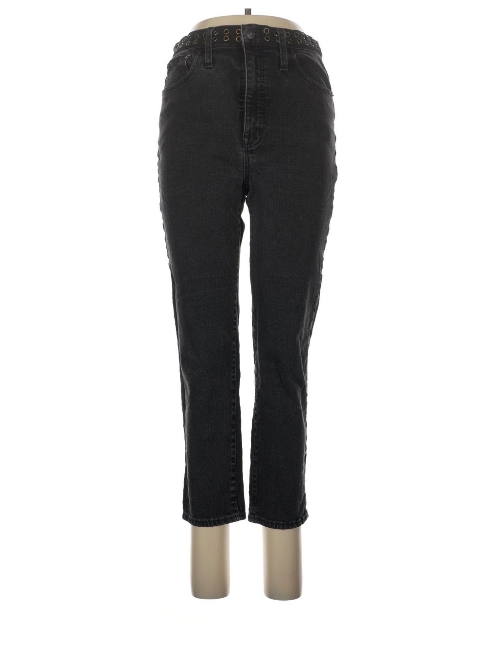 Madewell Classic Straight Jean Black Washed Denim Size 30 High Rise